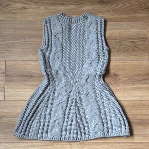 Gray Knit Sleeveless Sweater